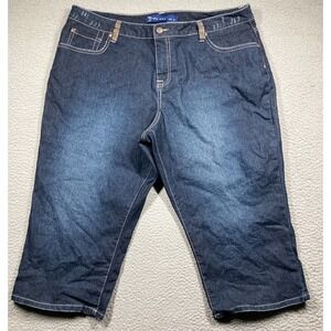 GX Know Who You Are Capri Jean Womens 20 Blue Rhinestone Butterfly Stretch Denim